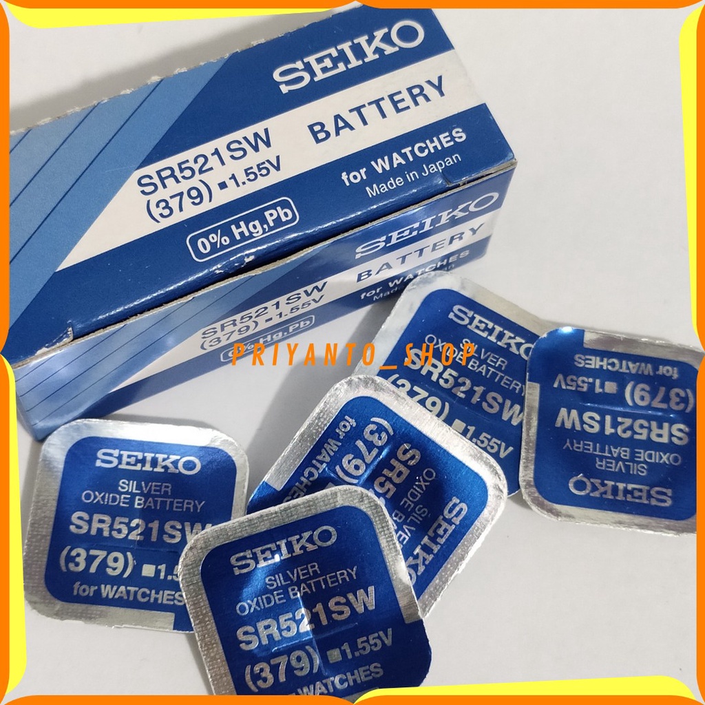 Original batu Battery Batrei Seiko SR 521 SW Seiko 379 Seiko Japan