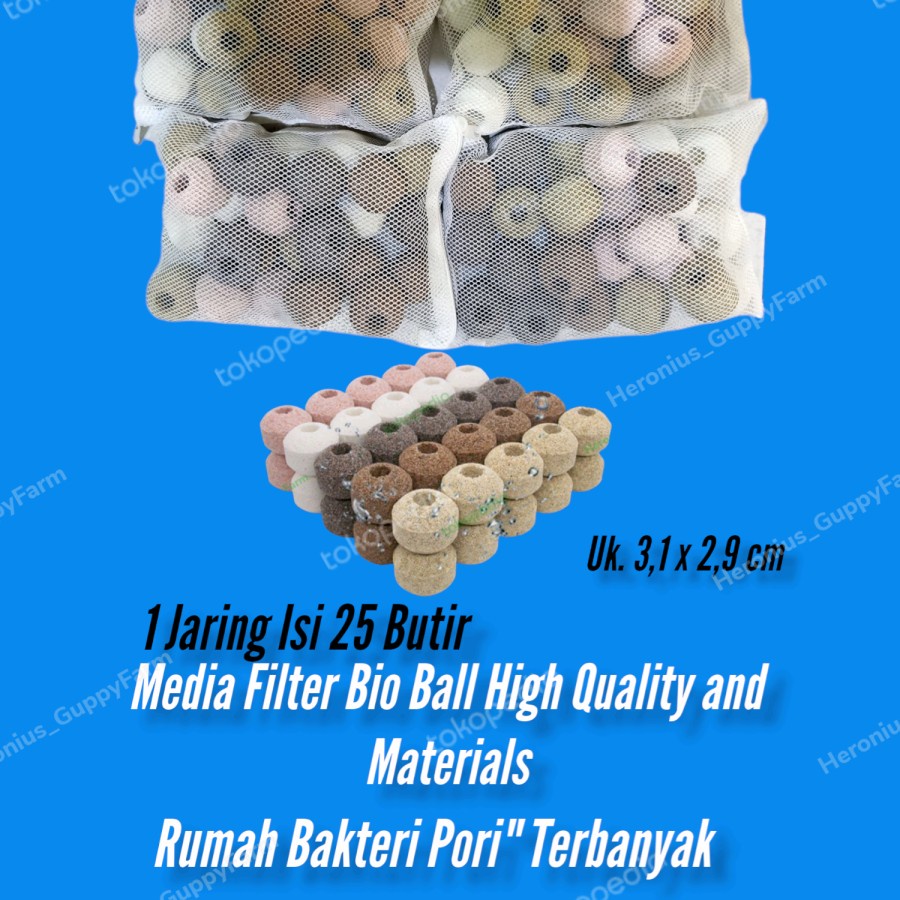 NANO BALL BIO CRYSTAL MEDIA FILTER AQUARIUM / MINERAL BALL isi 25 pcs