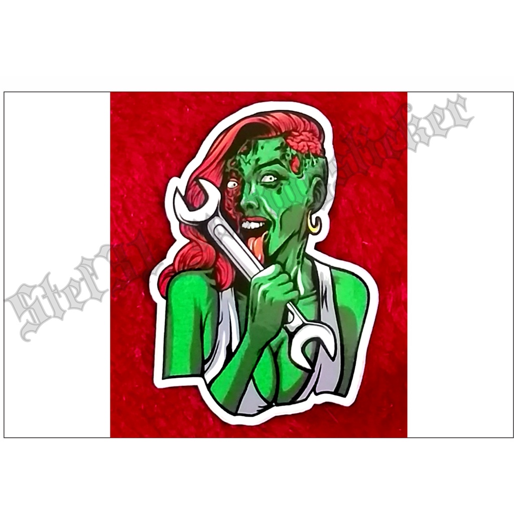 

Stiker printing animasi gambar zombie perempuan