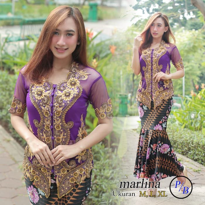 Kebaya Modern Set Payet Ungu