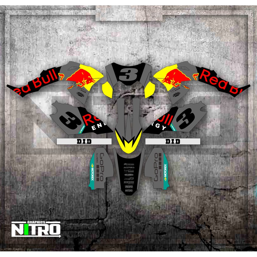 STICKER STIKER DECAL KLX 150 BF REDBULL BISA JUGA UNTUK DTRACKER CRF YZ WR DLL