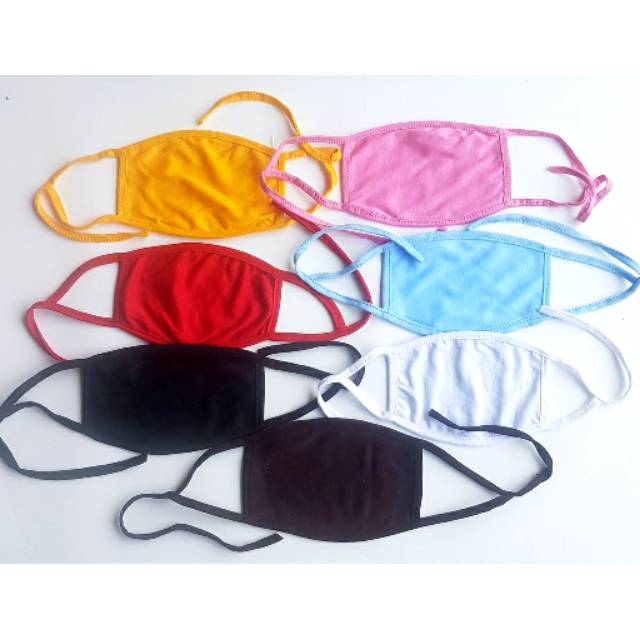 Masker kain 2 lapis non medis isi 12 pcs / 1 lusin campur warna