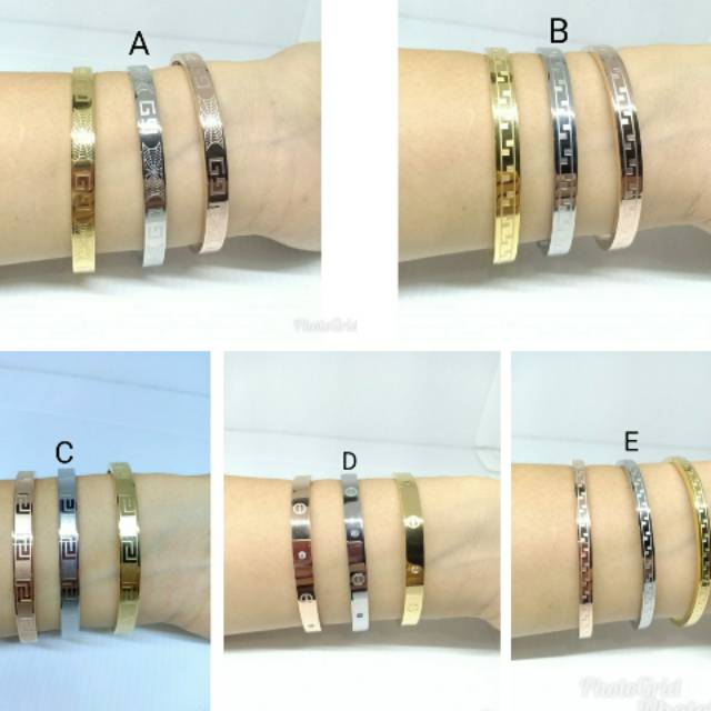 Gelang mewah premium titanium korea simple anti karat harga per pcs GBT-54