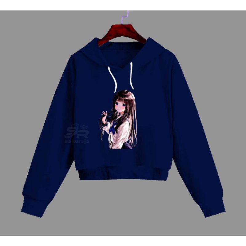 sweater crop wanita/crop anime Korea kekinian/bisa COD