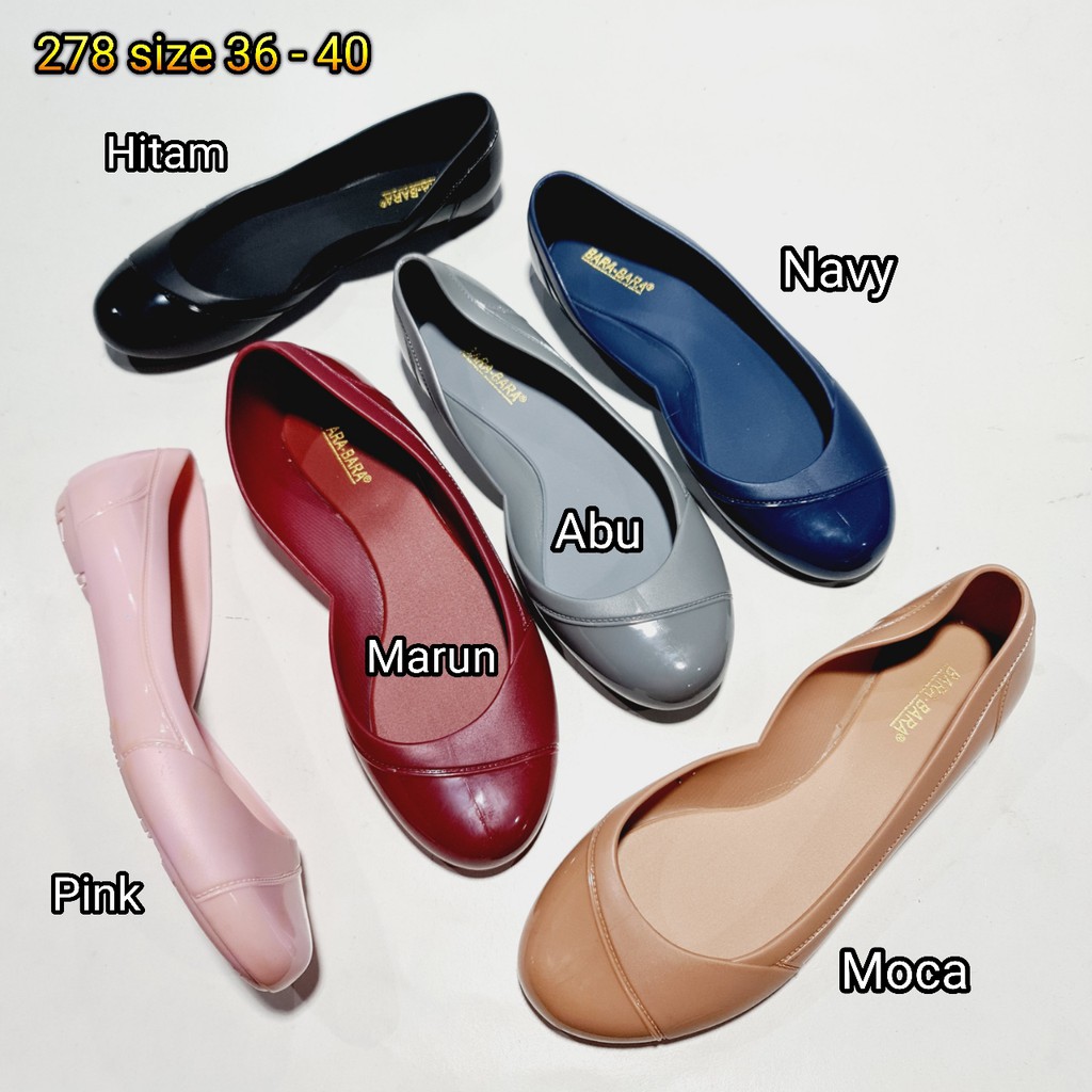 Jelly shoes cewek bara bara flat shoes karet import sepatu wanita barabara 278