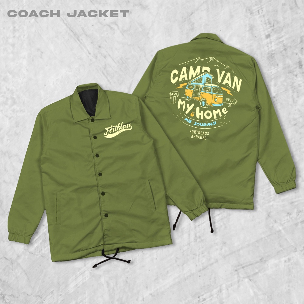 FORTGLASS CAMPVAN Coach Jaket Pria Outwear Unisex Parasut