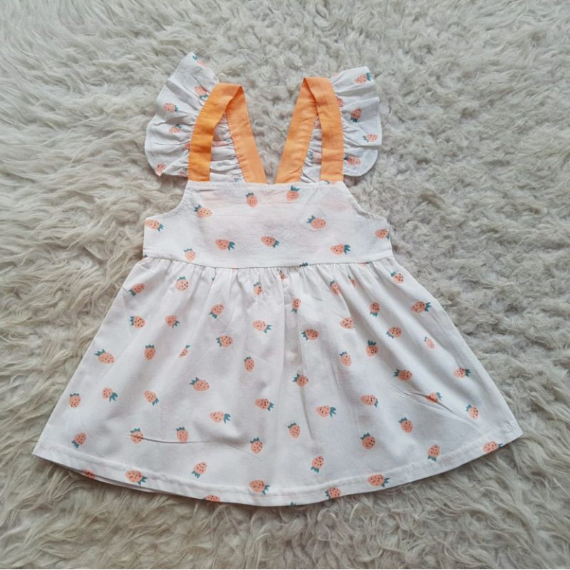 baju bayi import strawberry dress