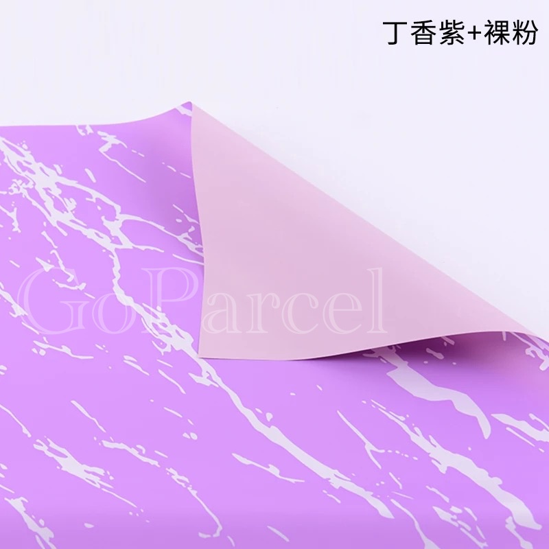 ( 5 Lembar ) BICOLOR SOLID MARBLE - FLOWER WRAPPING PAPER KOREAN CELLOPHANE PLASTIC WATERPROOF/ KERTAS BUNGA MARMER/ BUKET DOUBLE COLOR