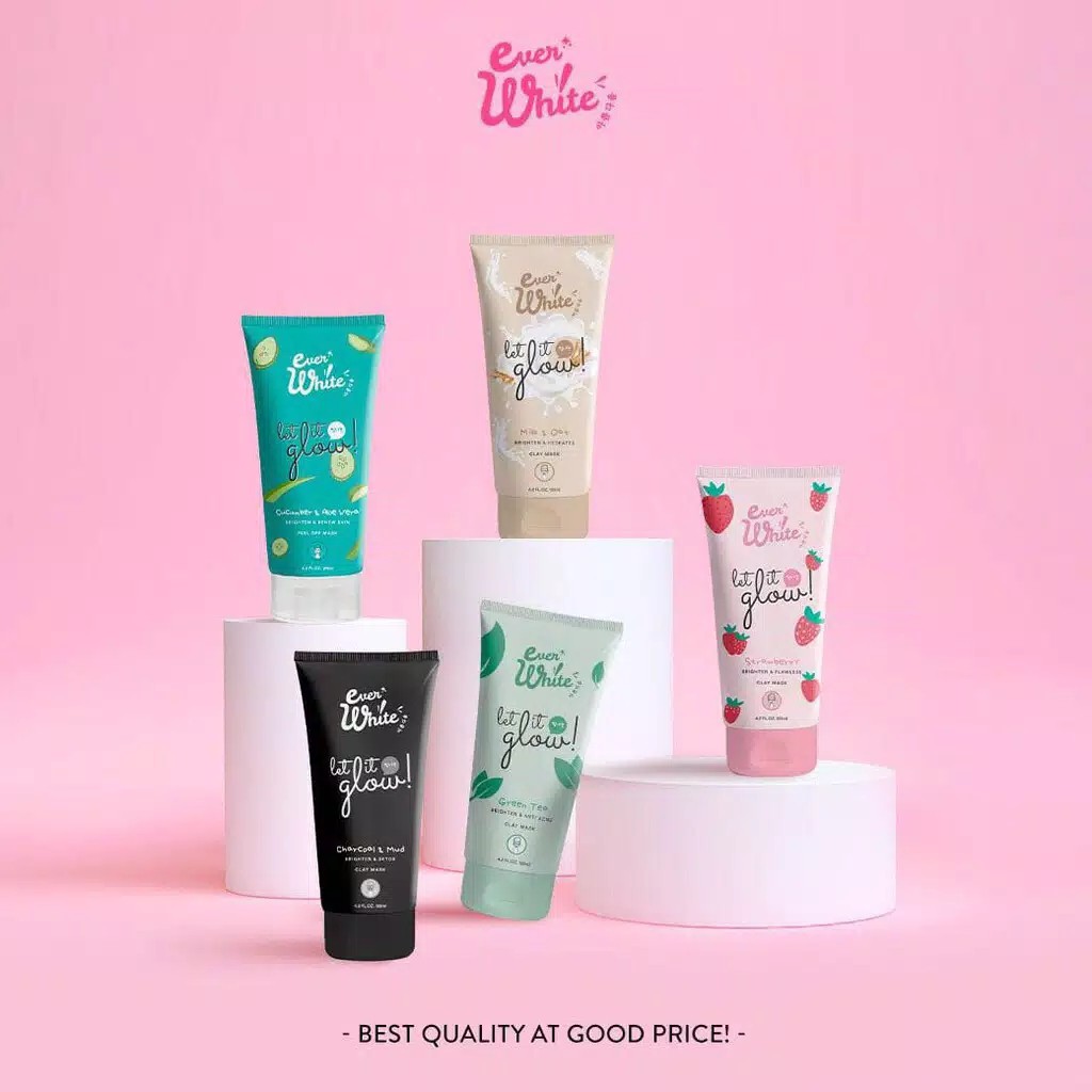 ❤ MEMEY ❤ EVERWHITE Clay - Peel Off Mask 125ml [ Charcoal | Strawberry | Greentea | Cucumber | Mugwort ] EVER WHITE
