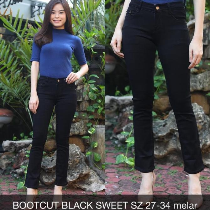 CELANA JEANS WANITA BOOTCUT BLACK SWEET- SYS CLOTHIER