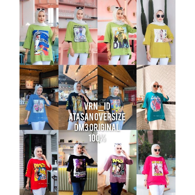 VRN ID- ATASAN KAOS OVERSIZE TERBARU DM3 ORIGINAL 100%/OVERSIZE DM3/OVERSIZE WANITA/KAOS WANITA