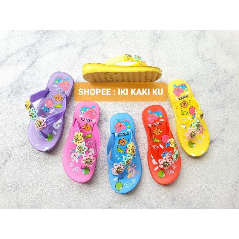 SANDAL JEPIT ANAK PEREMPUAN BUNGA BAHAN KARET EVA POITA 798 UKURAN 24-29