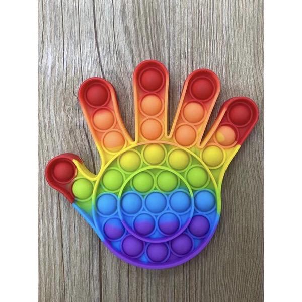 Pop It Rainbow Unicorn Fidget Toy Langka Murah Berkualitas Unik Mainan Edukasi Edukatif Free Gundu-telapak tangan