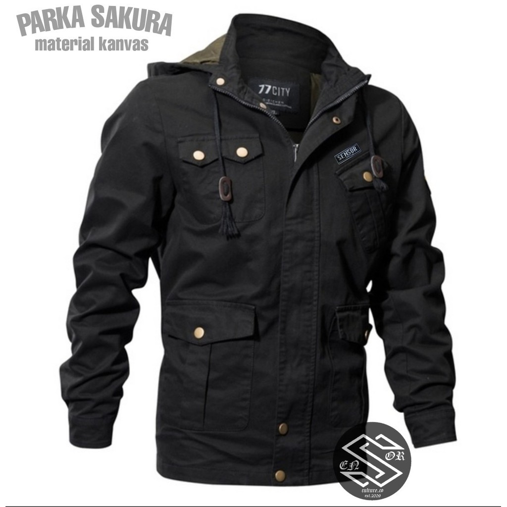 Jaket Parka - Jaket Parka kanvas - Jaket Parka Sakura Tebal - Jaket Motor Cowok Kekinian