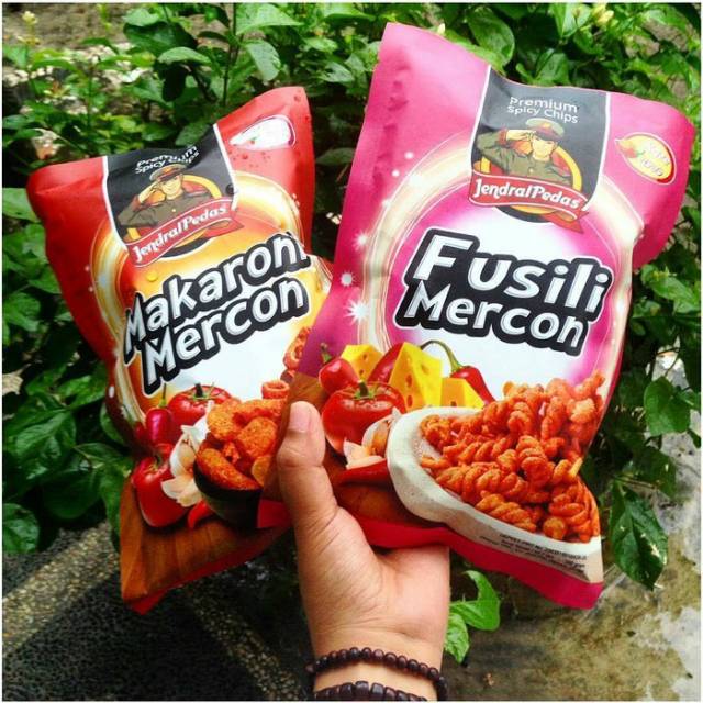 

Fusili mercon makaroni mercon jendral pedas Snack jajan