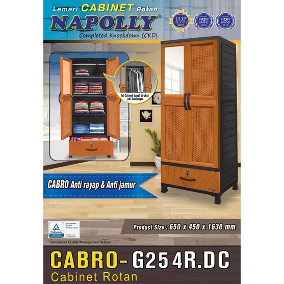 Lemari Plastik Napolly Gantungan + Rak