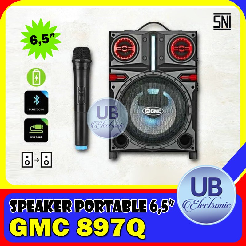 SPEAKER GMC 897Q BLUETOOTH PORTABLE 6,5 INCH FREE MIC