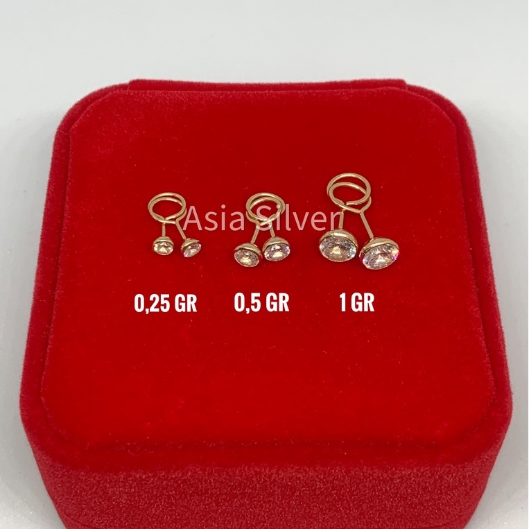 Anting Toge Mata Asli Perak 925 Lapis Emas Kuning - PERHIASAN PERAK