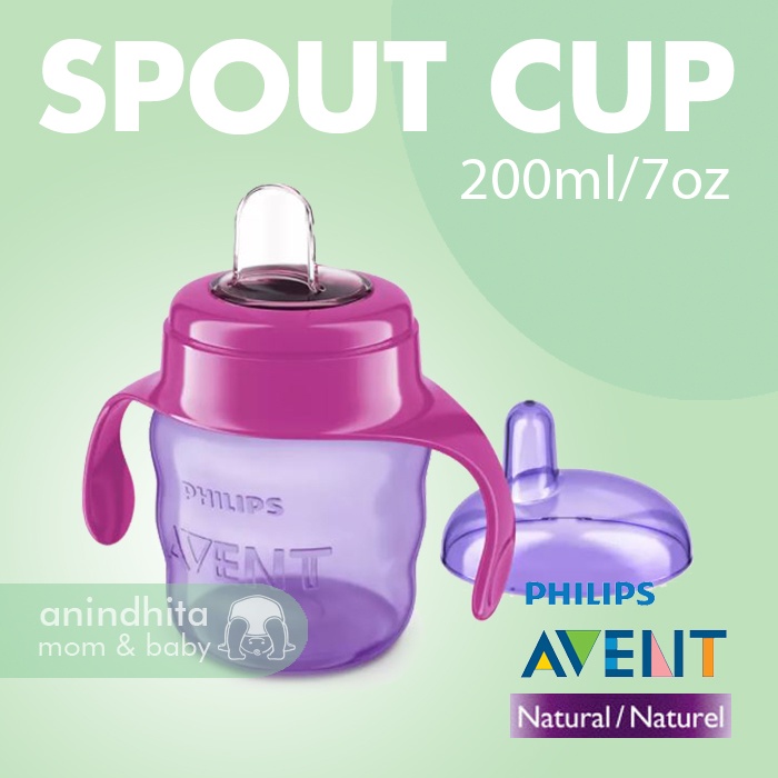 PHILIPS AVENT Classic Spout Cup 7oz Training  Cup Soft Spout Silicone with Handle