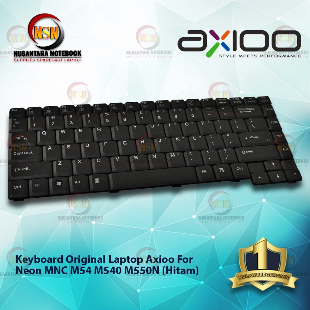 Keyboard Original Laptop Axioo Neon MNC M54 M540 M550N - Hitam