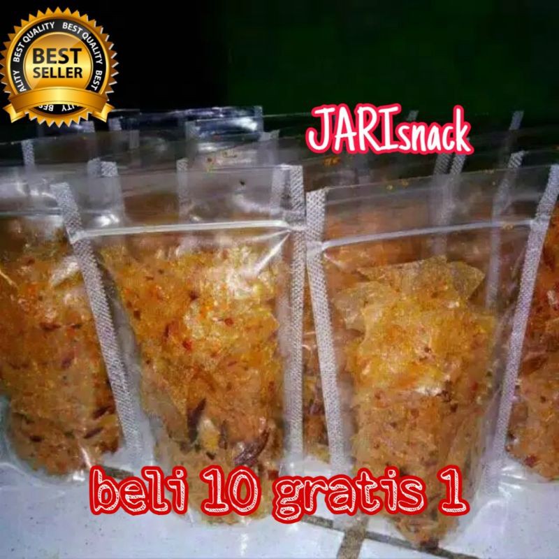 

[25gram] Kripik kaca / rasa pedas gurih daun jeruk / cemilan kekinian/ kripca / keripik beling