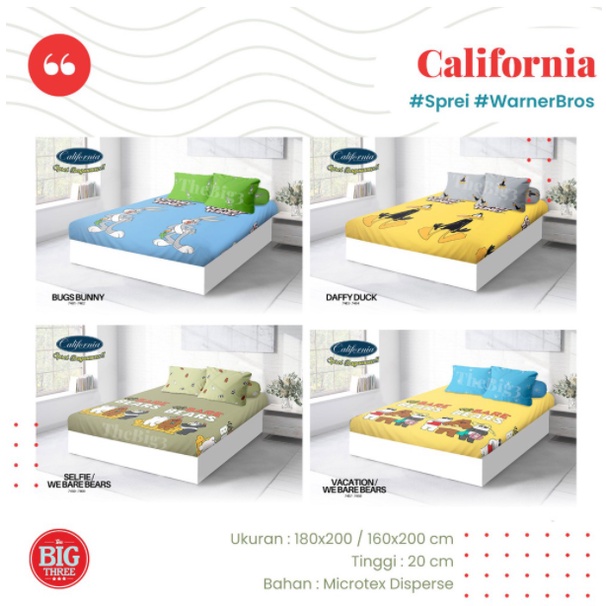 ❤ IJN ❤ Sprei California 160x200 New motif ( Queen size )