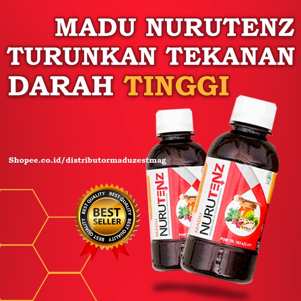 [Bisa COD] Madu NURUTENZ Obat Herbal Penurun Tekanan Darah Tinggi Hipertensi Herbal Jantung