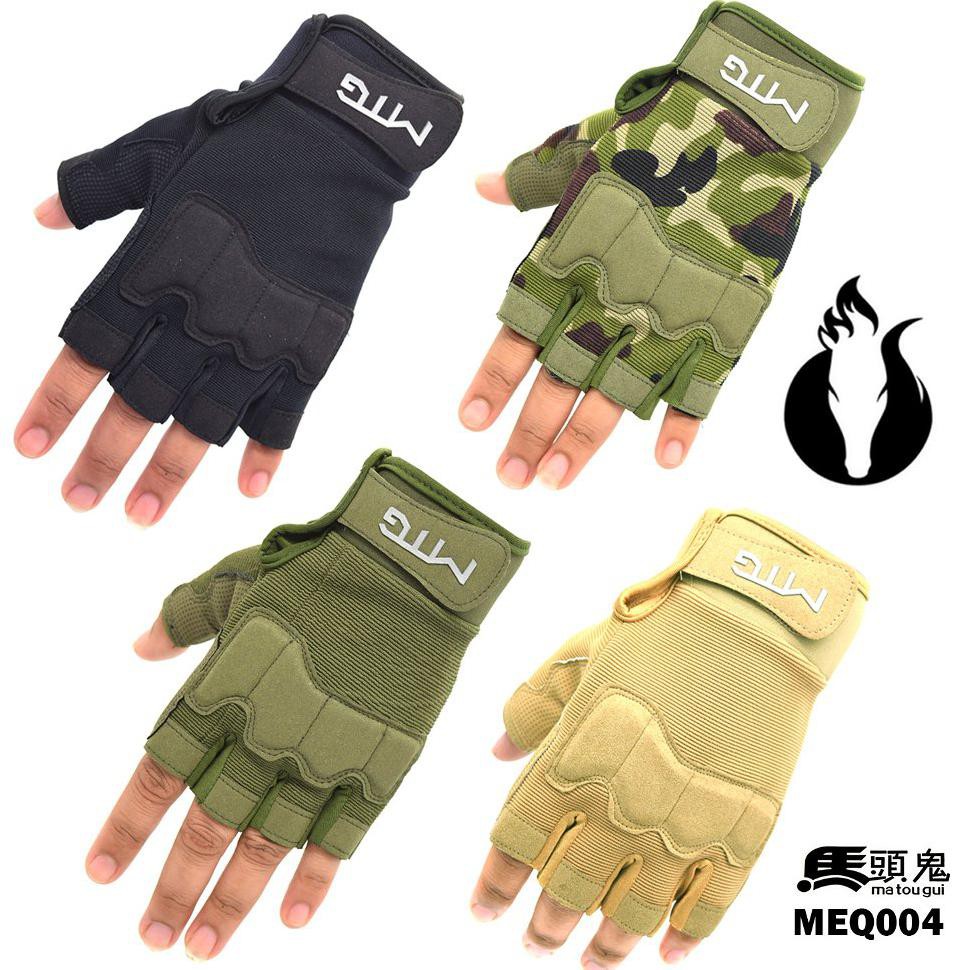 Sarung Tangan Rider Kulit MTG004 Gloves Pendek Hitam Pengendara Motor