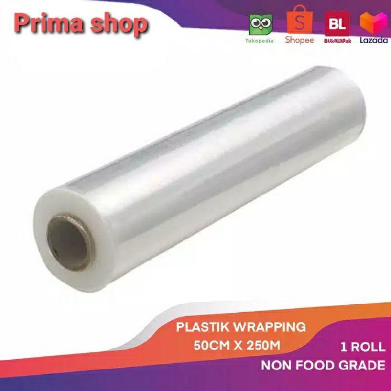 plastik wrapping 50cm x 250m / 100m non food grade murah