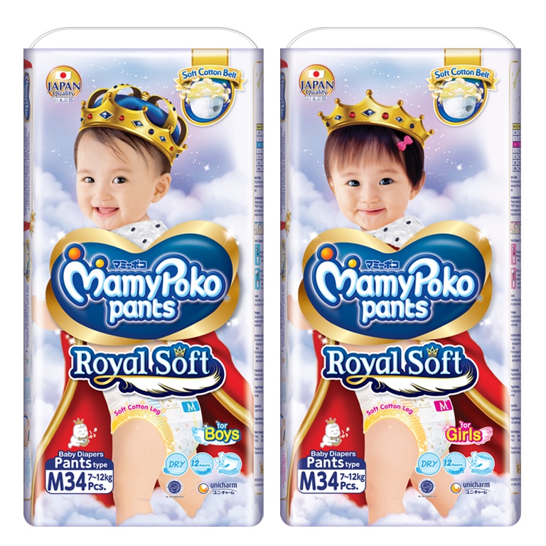 Pampers Celana Mamy Poko Royal Soft Boy Ukuran M42