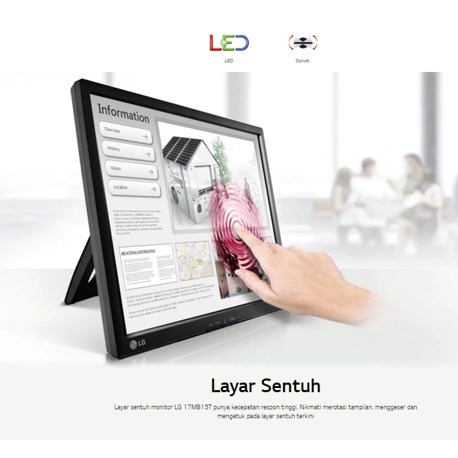 MONITOR LED 17&quot; LG 17MB15T-B TOUCHSCREEN 17 INCH GARANSI RESMI