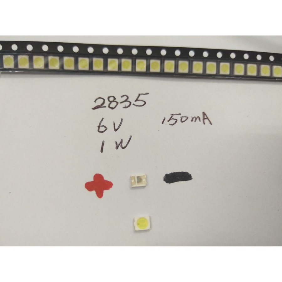 Lampu LED Diode Backlight 2835 3528 SMD 6V 1W Putih White Back light