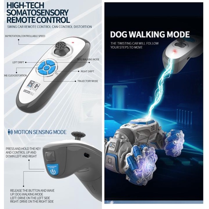 RC Gesture AI Follow Stunt Action 4WD Car Yelo