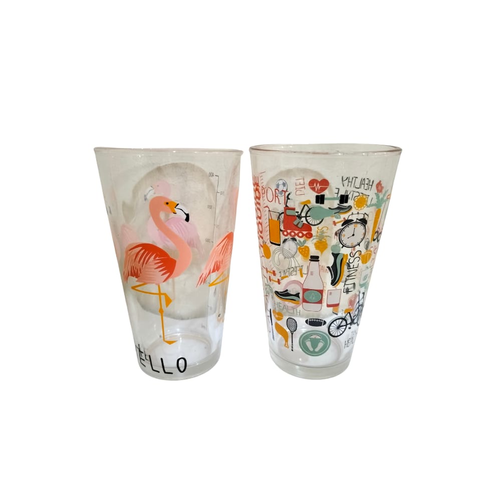 Tumbler Gelas Kaca Motif Animal + Sedotan kaca Ware Cup 450ml H482 Glass CUP BPA FREE