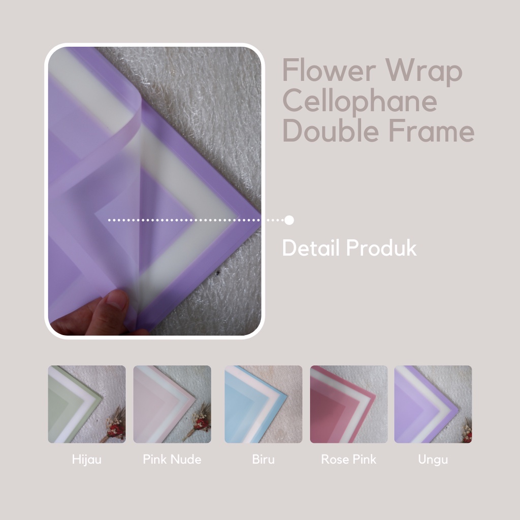

Cellophane Paper Double Frame | Kertas Bunga | Flower Wrap Per Lembar
