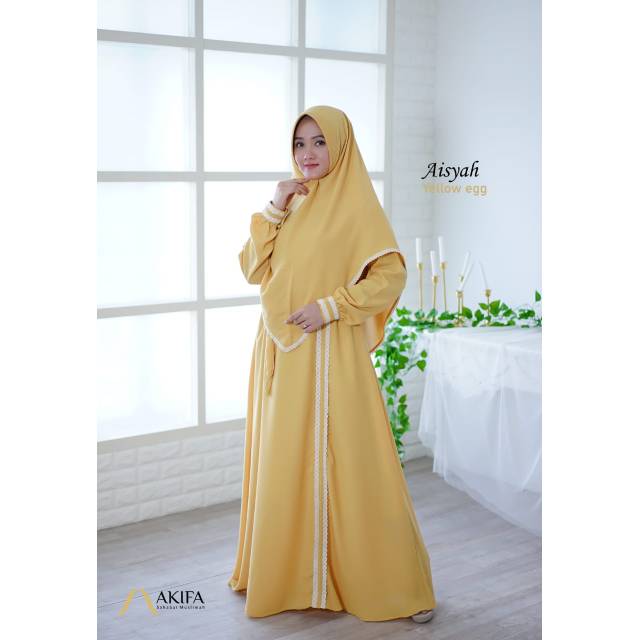 Gamis Lebaran Muslimah Aisyah By Akifa yellow egg