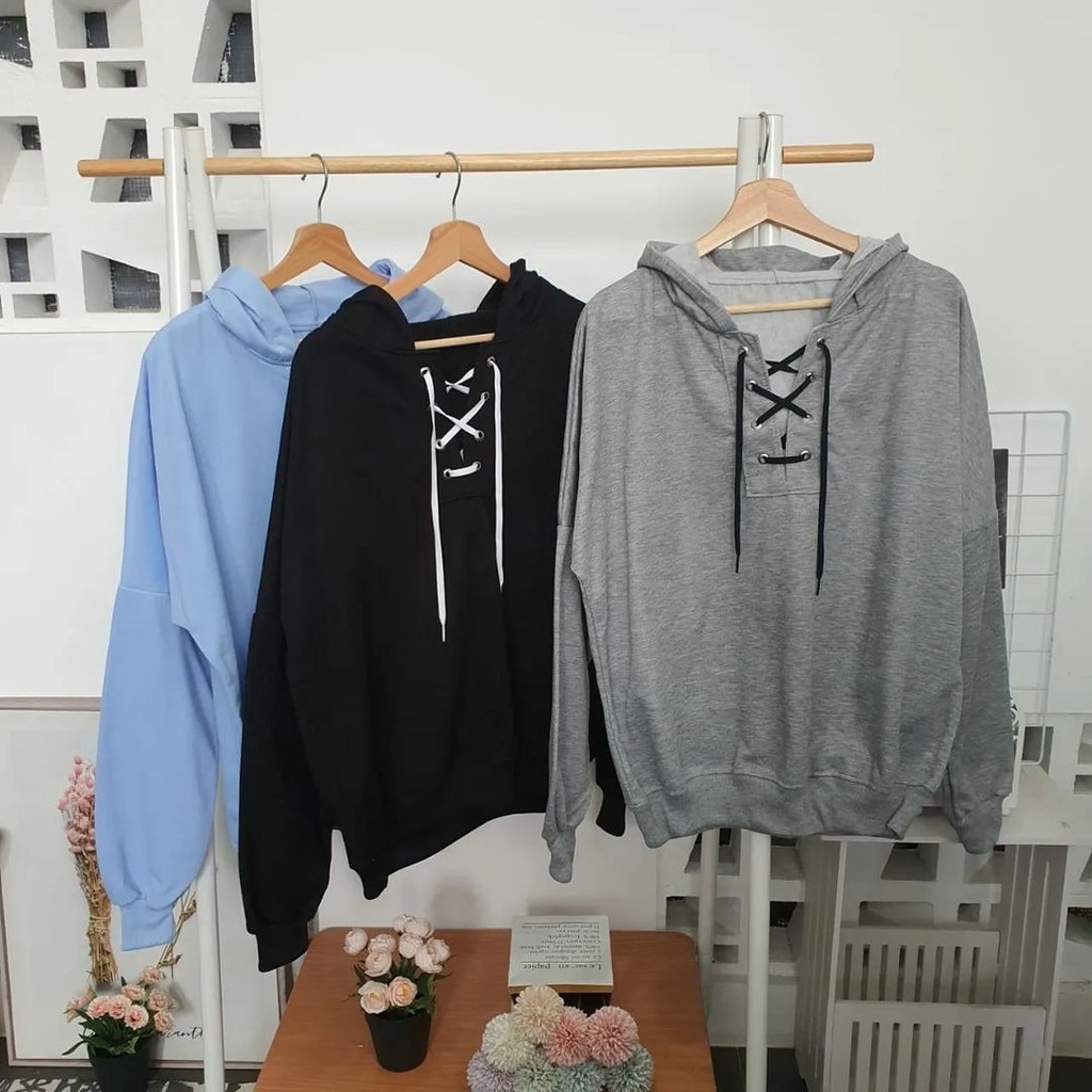 Cross Rope Hoodie - Hoodie Tali Wanita Terbaru