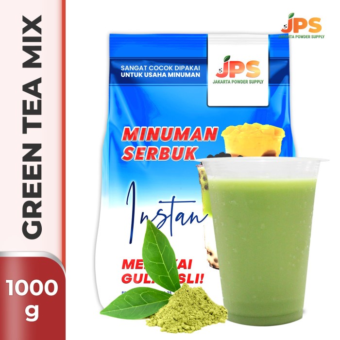 

BUBUK MINUMAN GREEN TEA MIX POWDER INSTAN JPS GULA
