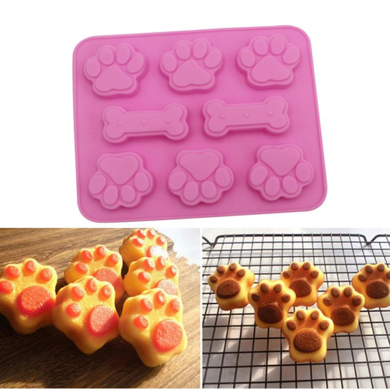 Cetakan Kue Bentuk Tulang Kaki Anjing 3D Bahan Silikon