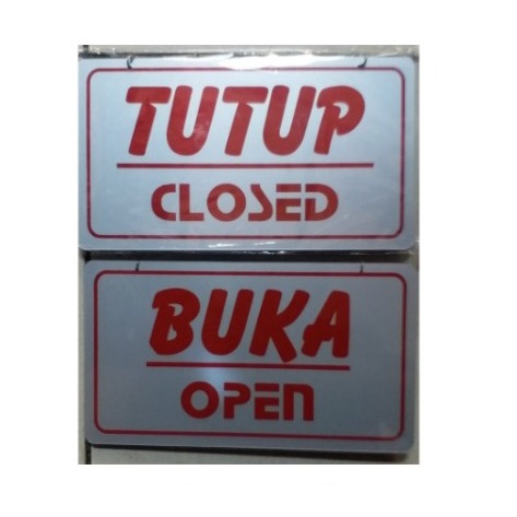 

SIGN LABEL BUKA TUTUP - OPEN CLOSE DOOR SIGN GANTUNG PLAT