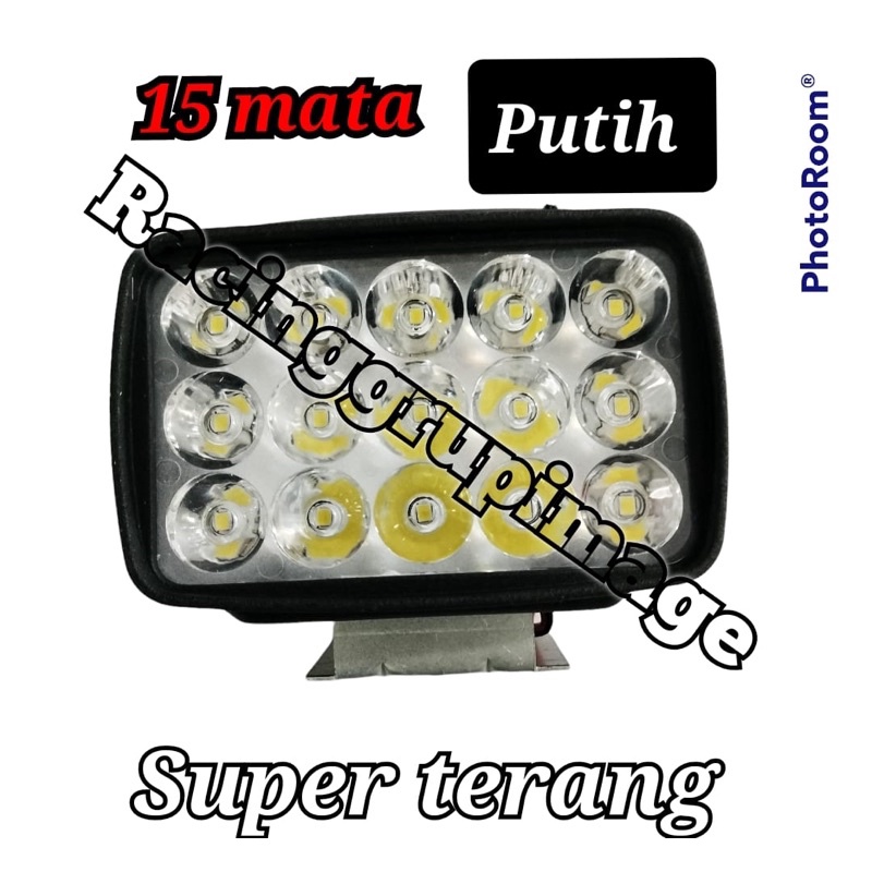 PAKET 2 pcs Lampu Tembak Sorot 15 Mata LED 12 VOLT 15 WATT 1 pasang 15 mata FREE SAKLAR ON/OFF