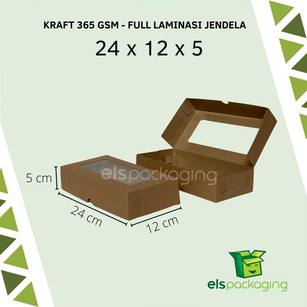

Dus kraft laminasi dus pastry dus sate dus roll cake dus bolen martabak risol ukuran dus kraft murah box coklat tebal 24x12x5