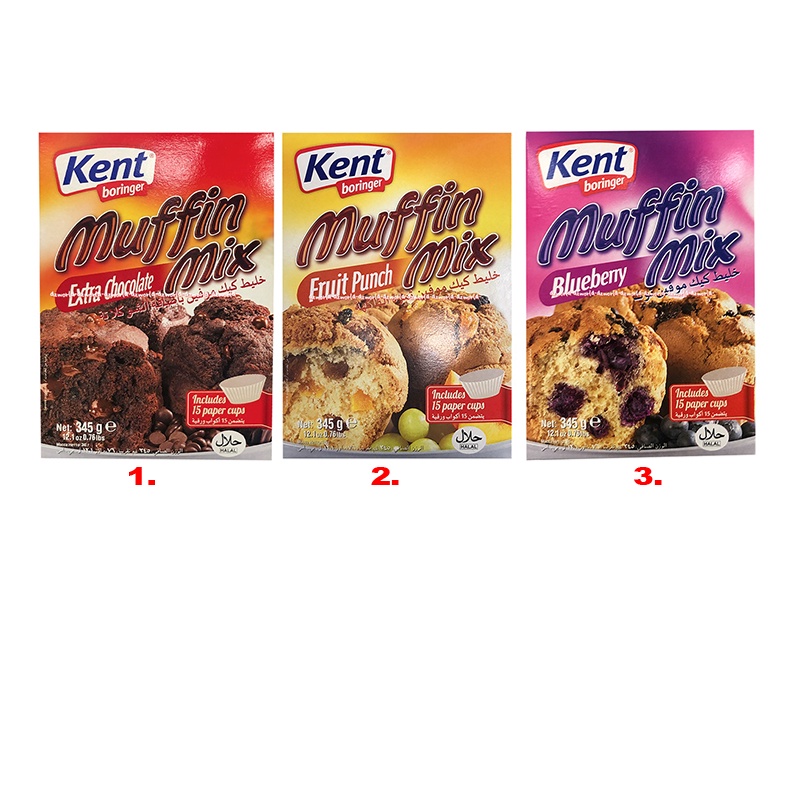 Kent Boringer 345gr Muffin Mix Blueberry Fruit Puch Extra Chocolate Tepung Premix Kue Ultah Membuat Kue Mufin Rasa Berri Coklat Buah Kentboringer