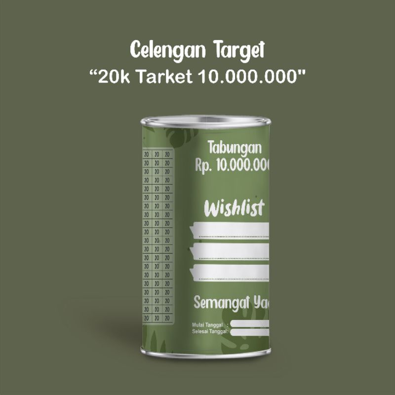 CELENGAN TARGET MURAH CELENGAN VIRAL CELENGAN TIKTOK TABUNGAN BUKA TUTUP ( MEDIUM 20 RIBU TARGET 10 