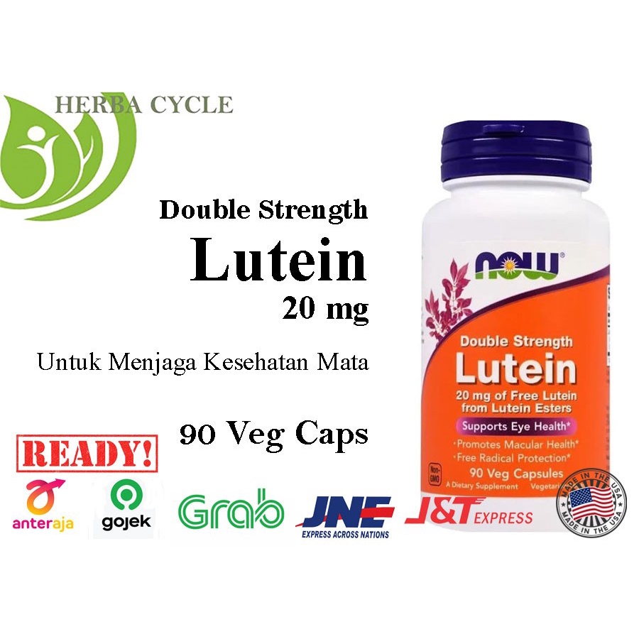 Now Food Lutein 20 mg Double Strength 90 Veg Capsules Now Lutein Kesehatan Mata ORI USA