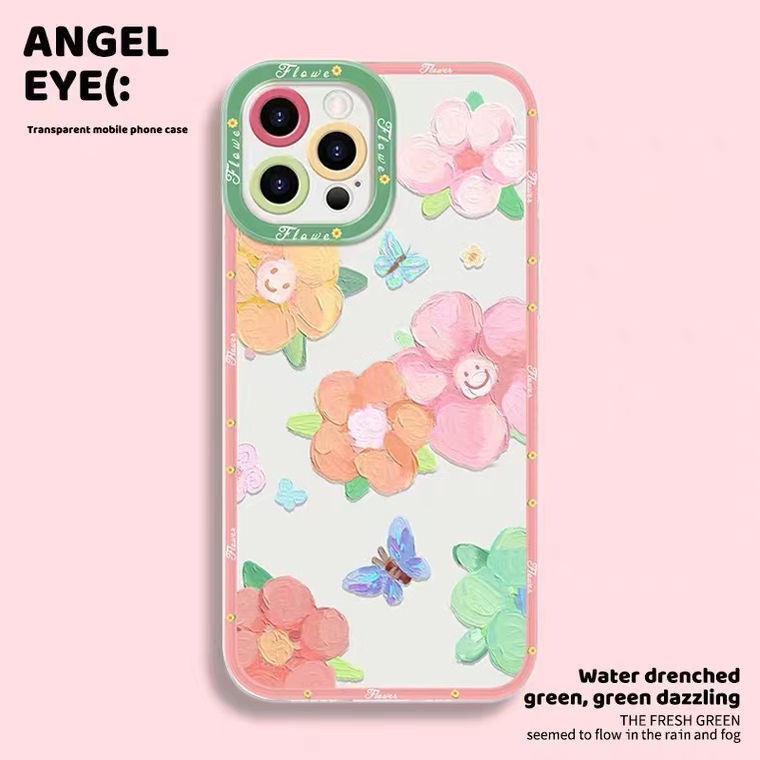 Soft Case Silikon TPU Motif Bunga Untuk Iphone 13 12 Mini 11 Pro X XR XS Max SE 2020 6 6S 7 8 Plus