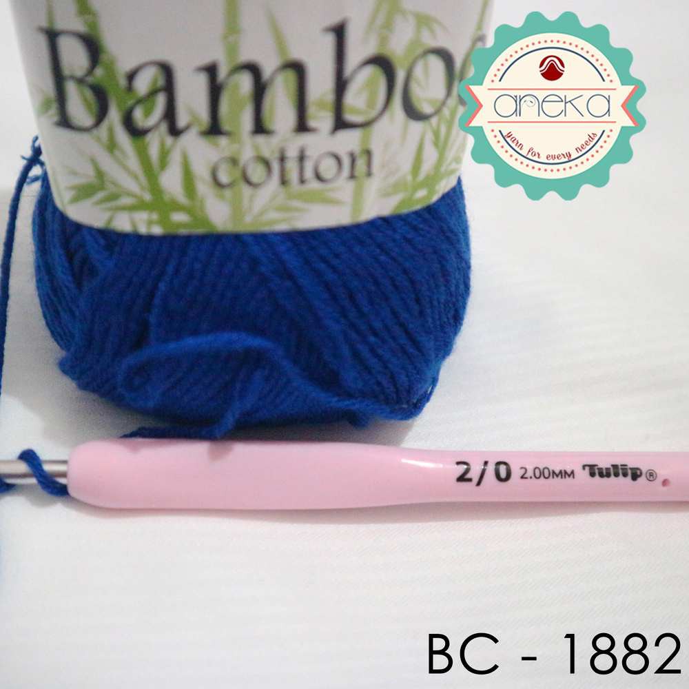 Benang Rajut Katun Bambu / Bamboo Cotton Yarn 2 - 1882 Biru