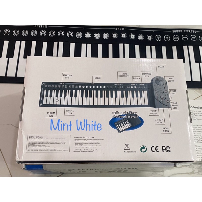 Piano Lipat Portable Music 49 Keys Flexible Silicon Roll Up Electronic Soft Keyboard Music Elektronik Musik