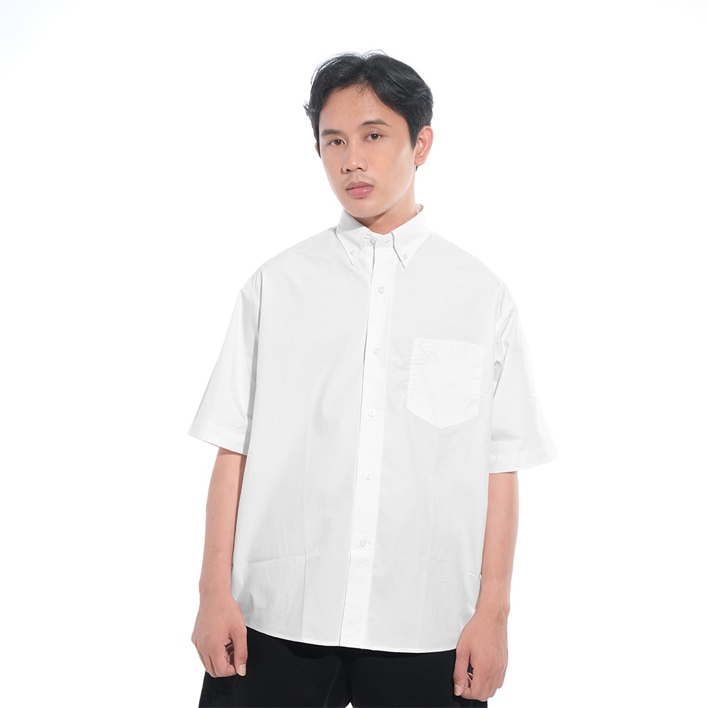 4M1 Tonal Logo Short Sleeve Shirt White