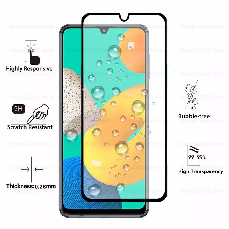 Tempered Glass Full Layar SAMSUNG M32 Screen Guard Protector Antigores List warna TG